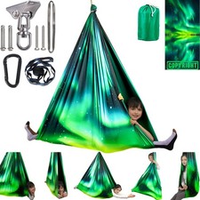 Sensory Swing for Kids Indoor  Outdoor Double Layer Therapy Cuddle Swing wit...