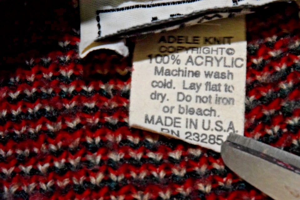 Suéter Vintage Holliday Adele Talla L Años 70 80 Verde Rojo Vacaciones Corazones Hecho en EE. UU. Foto 4 de 4