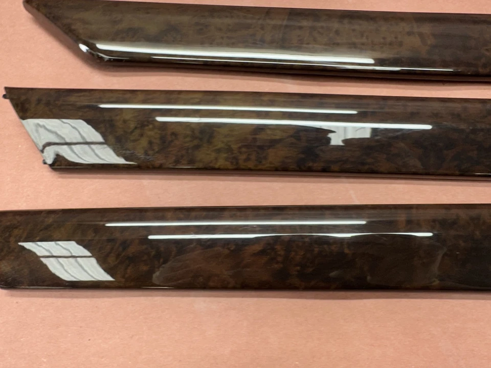 Juego de molduras de madera negra panel de puerta interior BMW E46 330I 320I 325I FABRICANTE DE EQUIPOS ORIGINALES 105 K millas Foto 3 de 4