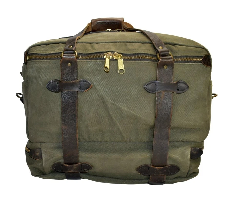 Filson Mid OUTFITTER Rugged Twill Duffle Bag Otter Green 236 Old Stock Talon Era - Image 3 of 4