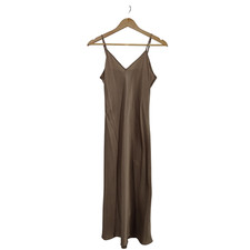 Quince Women 100% Washable Silk Slip Dress Morel Gray Basic Sleeveless S