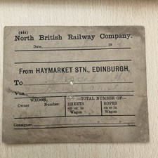 Wagon. Label.    (  Haymarket. Stn. Edinburgh. To. ???)