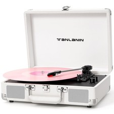 Record Player with Built-in Stereo Speakers 3-Speed Bluetooth Portable Suitca...
