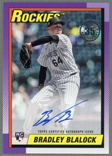 BRADLEY BLALOCK 2025 Topps Update 1990 RC Auto #90A-BBI Colorado Rockies Rookie