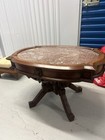 Vintage Antique Marble Top Walnut Side Table