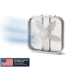 20" Classic Box Fan with Weather-Resistant Motor, Portable Cooling Floor or Wind