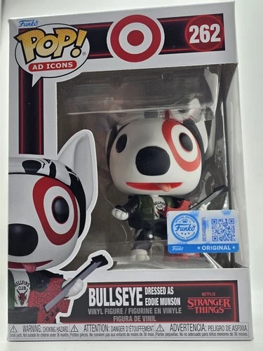 Funko Pop #262 Stranger Things Bullseye As Eddie Munson Target Exclusive Damaged