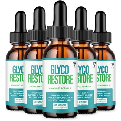 (5 Pack) Glyco Restore Drops, Glyco Restore Blood Support Supplement (10oz)