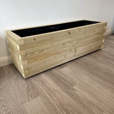 Wooden Garden Planter Fully Lined Raised Bed VegTrough 120cm L x 40cm W x 40cm H