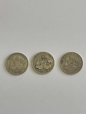 Australia Sixpence 1910 1914 1920M George V Silver Lot of Three Sixpence Coins