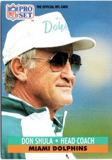Don Shula 1991 Pro Set #216 Miami Dolphins