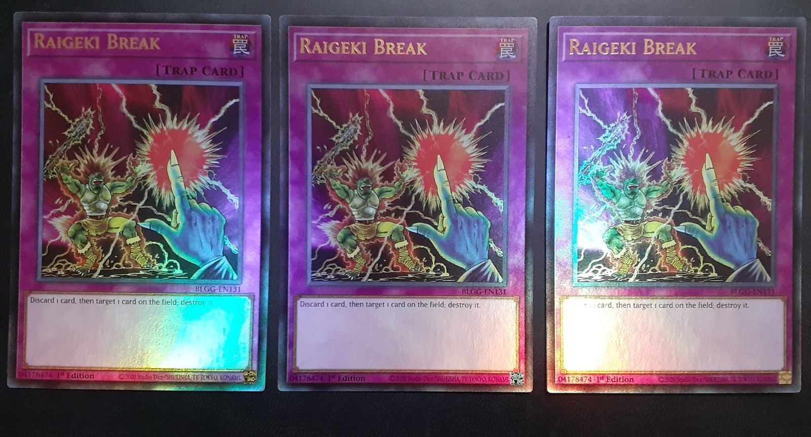 Raigeki Break BLGG-EN131 YuGiOh Battles of Legend: Glorious Gallery trading card — raw and PSA graded price guide