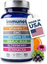Immuneti Nutrition 6-in-1 Immune Defense - C - Zinc  - D3 - Elderberry - 60cnt