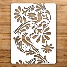 Floral Birds In Large Reusable Wall Stencil For Painting DIY Home Decor Template