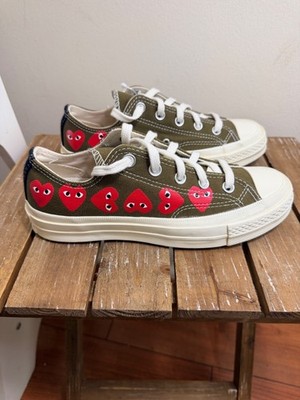 Comme des Garçon play multi-heart  green Converse Chuck Taylor All Star 70 Ox