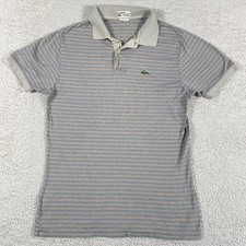 Vintage 60's IZOD Lacoste Polo Shirt Mens S/M Striped Rainbow Alligator Japan