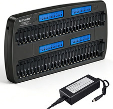 48 Bay AA AAA Battery Charger, Smart Large LCD Nimh Battery Charger for 1.2V AA/