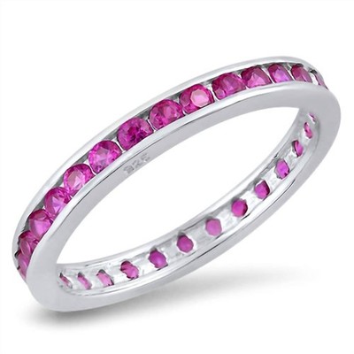 Starlette Women's Eternity Band Ring Pink