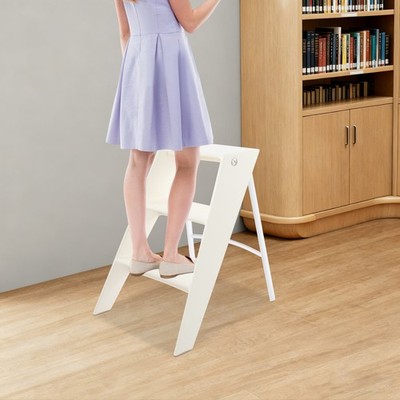 Portable Folding 3-step Step Stool With Anti-slip Features 220.46 Lbs Capacity.