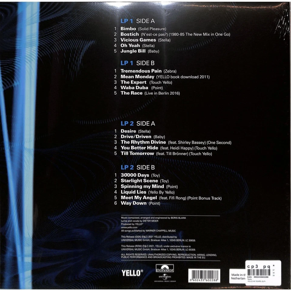 Yello / YELLO 40 YEARS (2LP) / POLYDOR / 60228 / 2LP - Bild 2 von 2