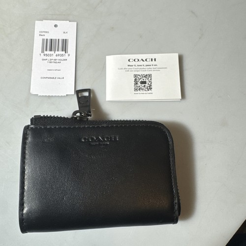 Coach Black Color Leather Womens Card Wallet
