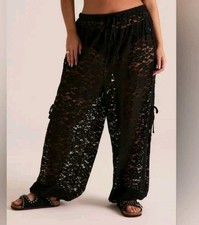 Torrid Black Festi Tie Detail Lace Jogger Flo...