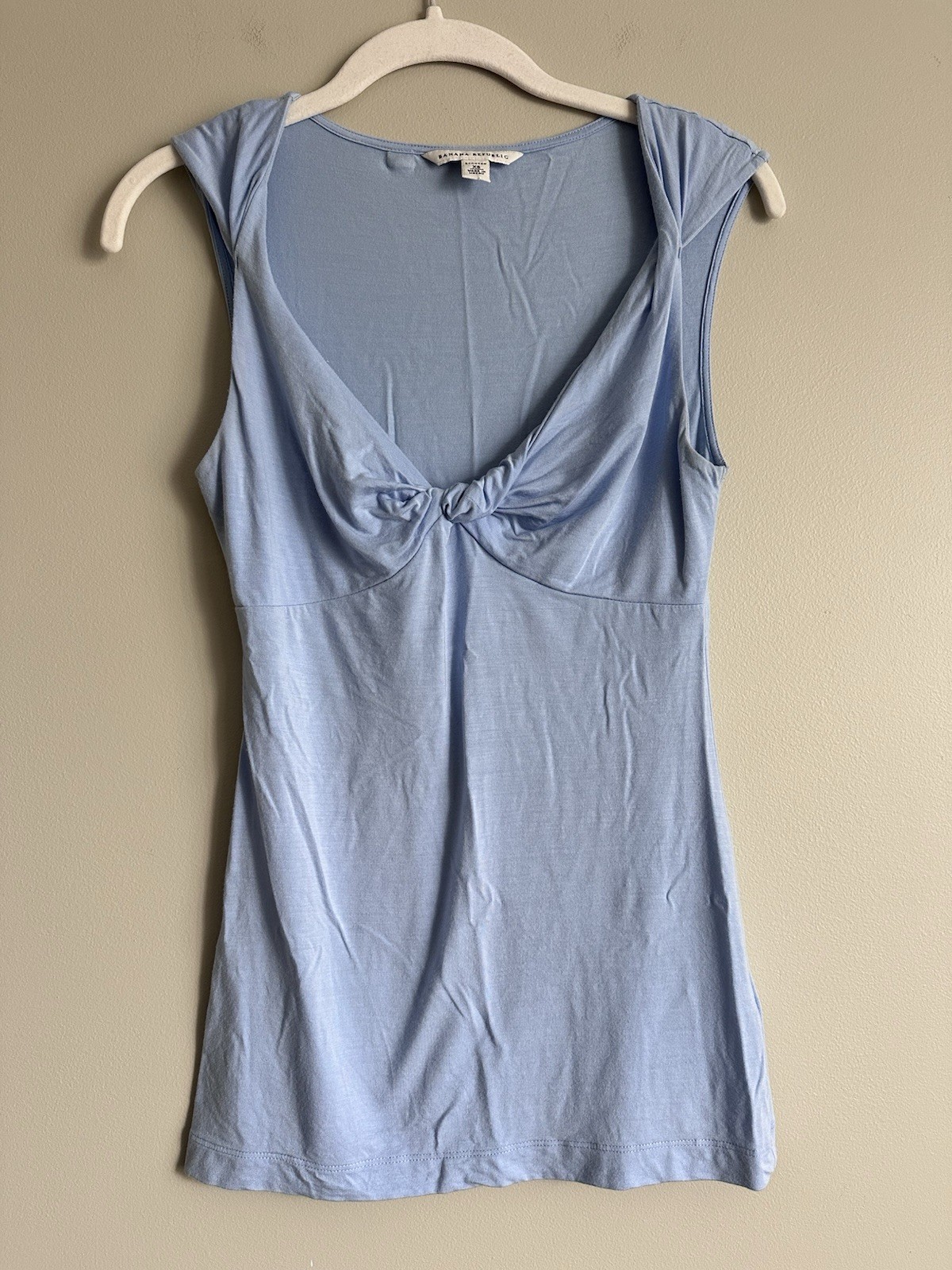 BANANA REPUBLIC Cornflower Blue Stretch Twist Front Tank; Size XS