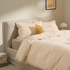 Made.com Kilda Stripe 100% Linen Duvet Cover Double, Gold UK. RRP: £220