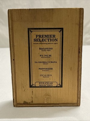 Vintage Cigar Sampler Box: Macanudo-Punch-La Gloria-Cubana-Partagas-Excalibur