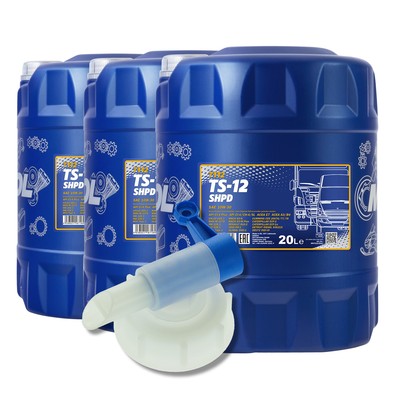 60 (3x20) Liter MANNOL SAE 10W-30 TS-12 Motoröl mit Auslaufhahn