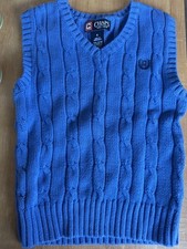 Boys Chaps Cable Knit Sweater Vest Blue Size 4