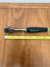 Snap-on Tools Usa New 14 Drive Ratchet Swivel Round Head Green Soft Grip Thnf72