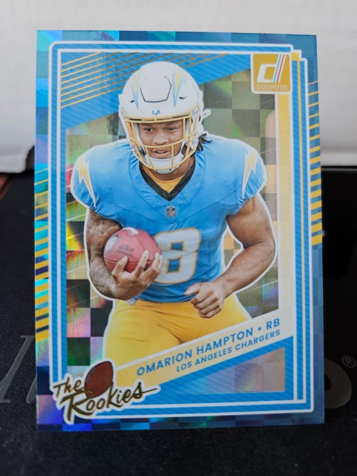 2025 Donruss Football The Rookies Omarion Hampton #8 Los Angeles Chargers RC
