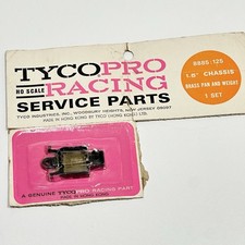 VINTAGE TYCO BRASS PAN CHASSIS PRO SERVICE PART 8885 1.5"  WEIGHT DISPLAY CARD