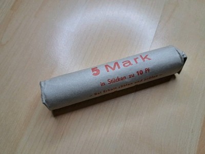 DDR Münzrolle 5 Mark 10 Pfennig Rolle wechselgeldrolle