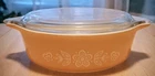 Vintage PYREX Butterfly Gold 471 Round Casserole Baking Dish 1 Pint With 470 Lid
