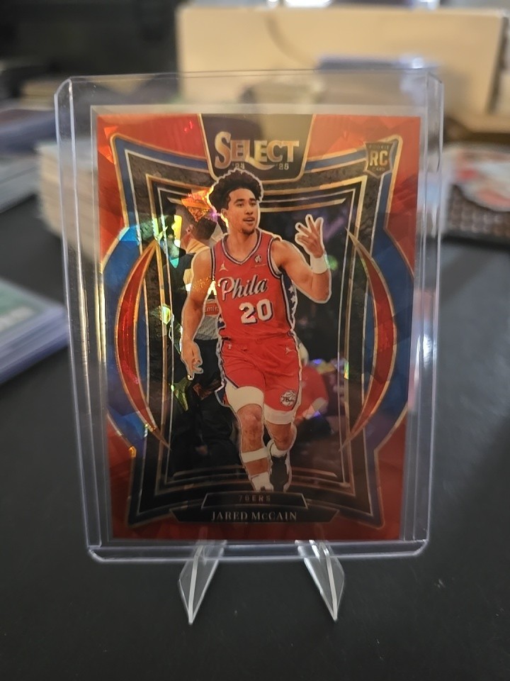 2024-25 Panini Select - Concourse Jared McCain #82 Red Cracked Ice Prizm (RC)