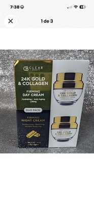 CB Clear Beauty Two Duo Pack ANTI AGING DAY + NIGHT FIRMING 24k Gold Collagen 