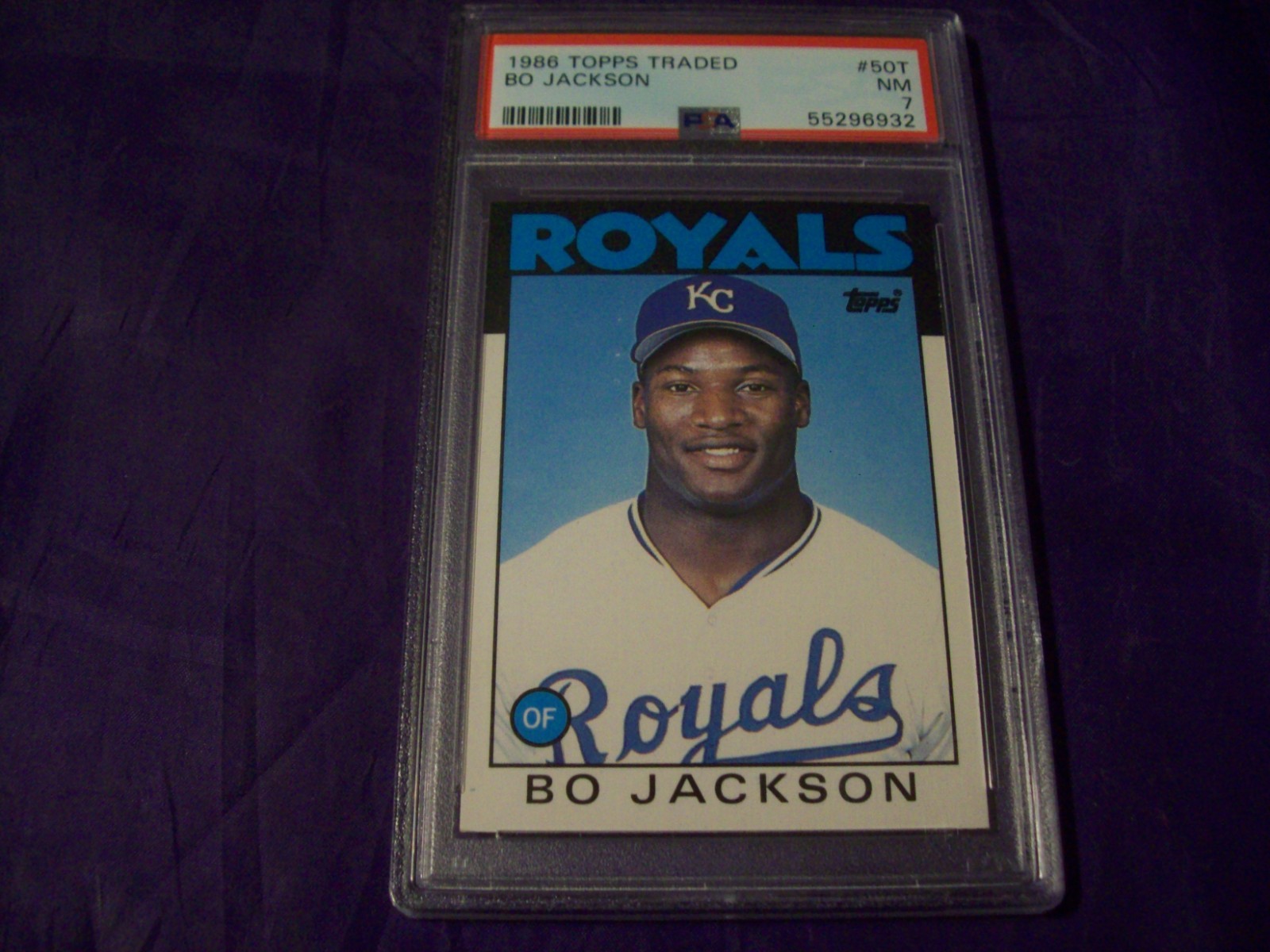 1986 TOPPS TRADED #50T BO JACKSON PSA 7