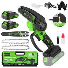 6 inch Electric Mini chainsaw Cordless Handheld Chain Saw 2 Battery 2 Chain