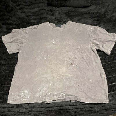 H&M Gray Solid Men's T-Shirt M Loose Fit Crew Neck Short Sleeve Easy Care