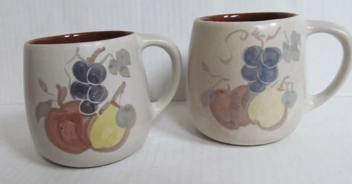 Chatham Potters Country Harvest  Pottery pair mugs