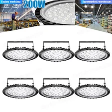 6 Pack 100W UFO LED High Bay Lights Daylight  Garage Shop Area Light Lighting