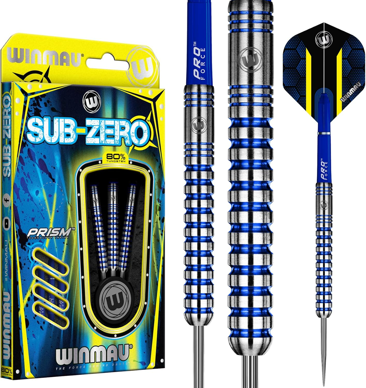 WINMAU Darts Sub-Zero 24G Professional Steeltip Tungsten Darts Set with Flights