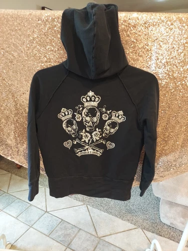 UNDERCOVER Felpa con cappuccio Victoria's Secret Skull Bling maniche a 3 4 taglia XS