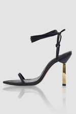 Nuovi sandali/sandali donna Lamara London neri in pelle nappa EU39/UK6 PREZZO AL PUBBLICO £200