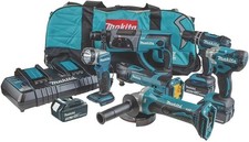 Makita DLX6100PX1 18V Li-ion LXT 6 Piece Combo Kit 3 x 3.0Ah Charger & Case VAT