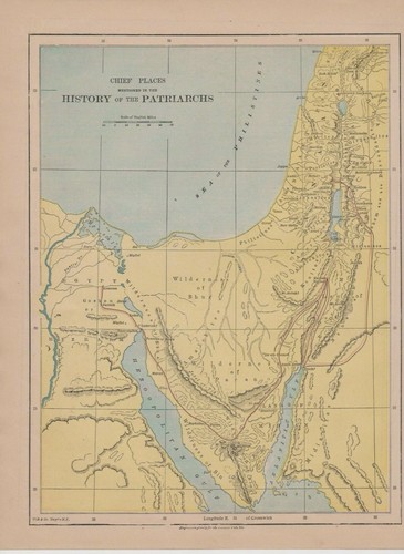 Religiöse Platte Kunstkarte von 1882 BIBEL modernes Ägypten und Geschichte der Patriarchen - Bild 3 von 12