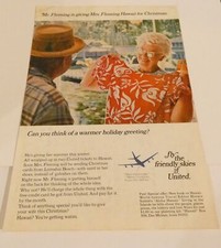 UNITED AIRLINES VINTAGE NATIONAL GEOGRAPHIC MAGAZINE ADVERTISEMENT