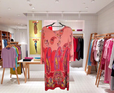 London Times Women's Dress Paisley Shift  3/4 Sleeve Boutique CHIC BOHO Size 14